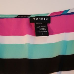 Torrid Tops - Torrid multi color striped sleeveless blouse sz 1 Torrid Tops - Torrid multi color striped sleeveless blouse sz 1